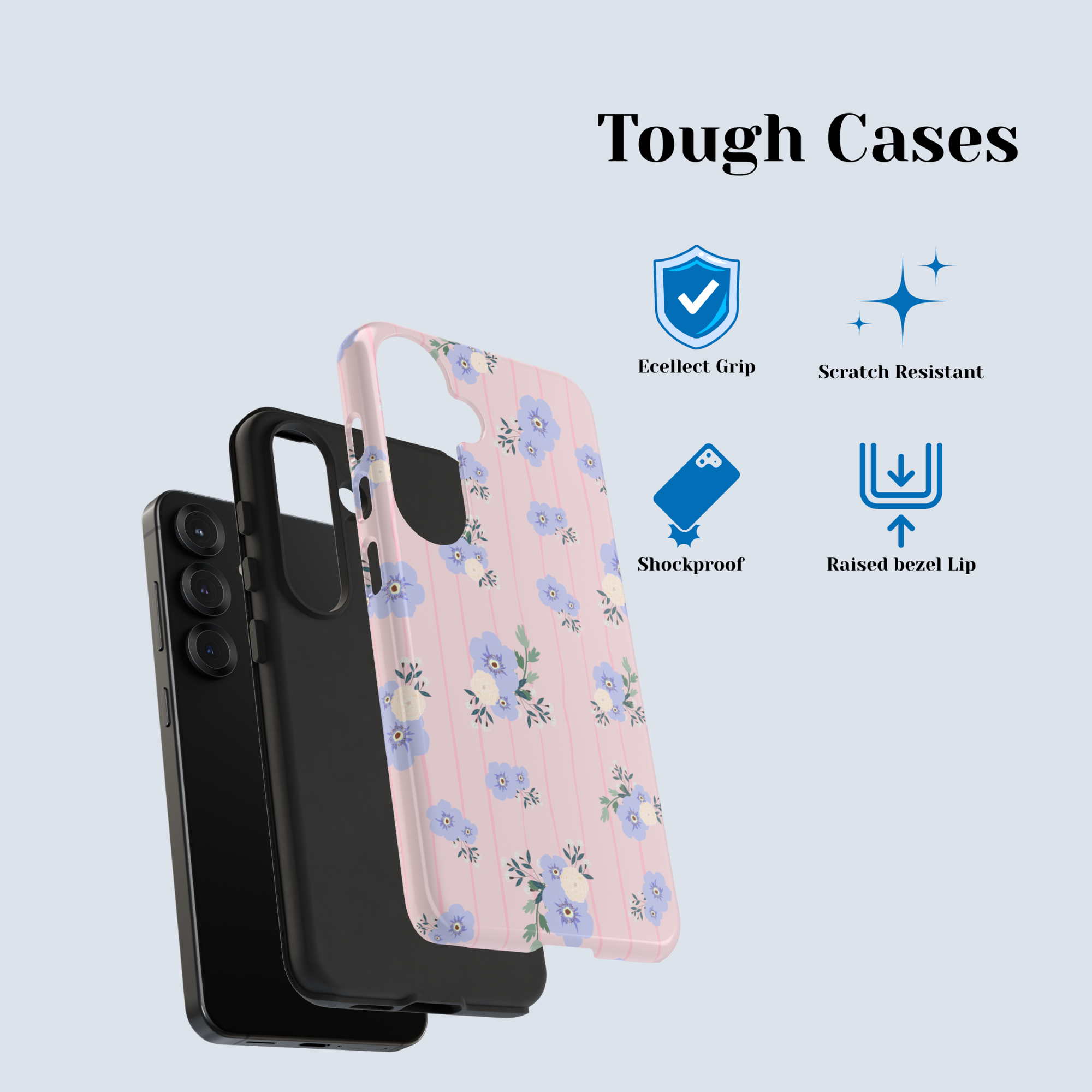 Soft Blue Blooms Phone Case