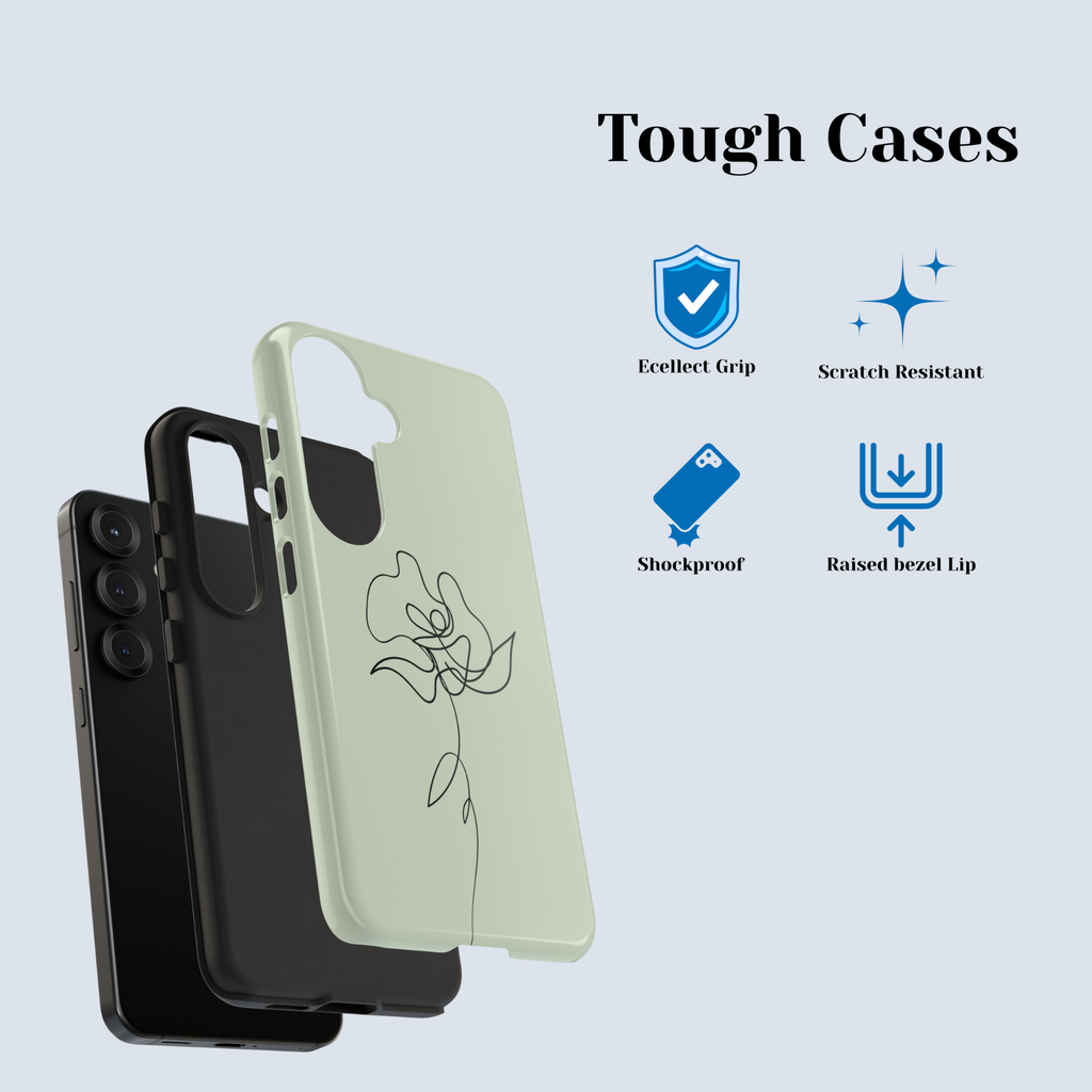 Minimal Flower line Art Phone Case