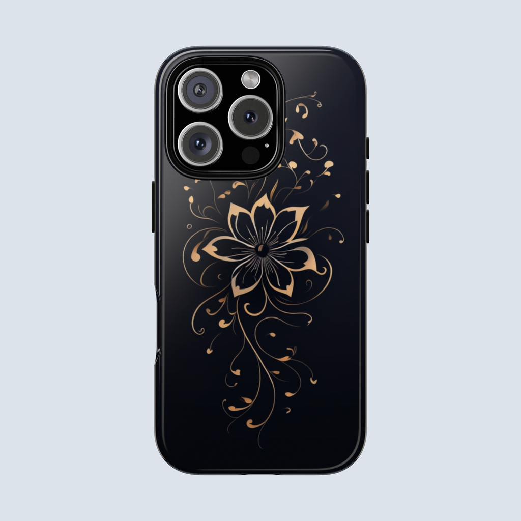 Black & Gold Floral Phone Case